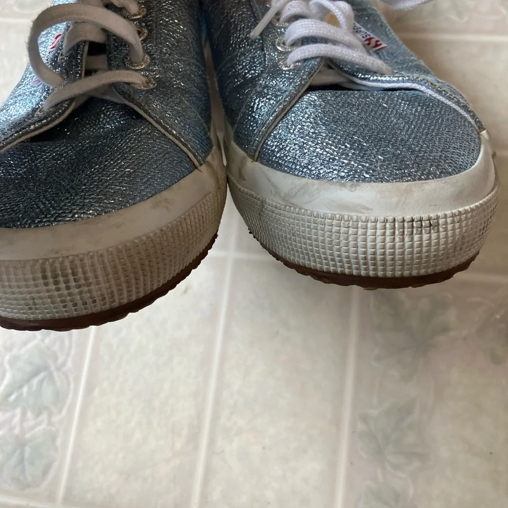Superga Blue‎ Glitter sneakers SOOC590 white sole
